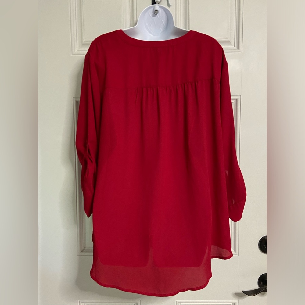 5- Torrid Toggle Front Red Blouse - image 6